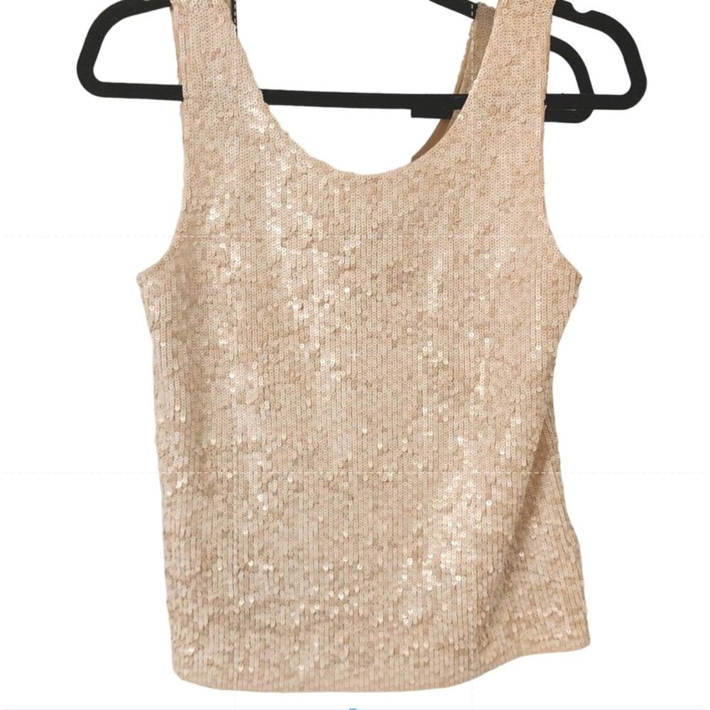 J. Crew Round Neck Sequin Tank Sleeveless XS J Crew